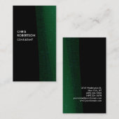 Carte de visite unique Motif noir vert (Devant / Derrière)