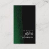 Carte de visite unique Motif noir vert (Dos)