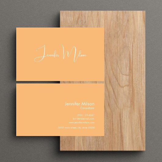 Carte De Visite Unique Nettoyer manuscrit Script Coller orange