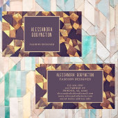 Carte De Visite Unique or brun abstrait boho élégant