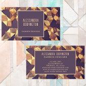 Carte De Visite Unique or brun abstrait boho élégant