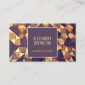 Carte De Visite Unique or brun abstrait boho élégant (Devant)