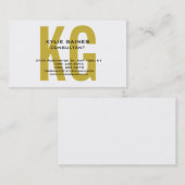 Carte De Visite Unique Original Classic Gold Couleur Monogramme Bl (Devant / Derrière)