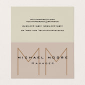 Carte De Visite Unique Pastel Tones Initiales Monogramme mignon (Extérieur déplié)