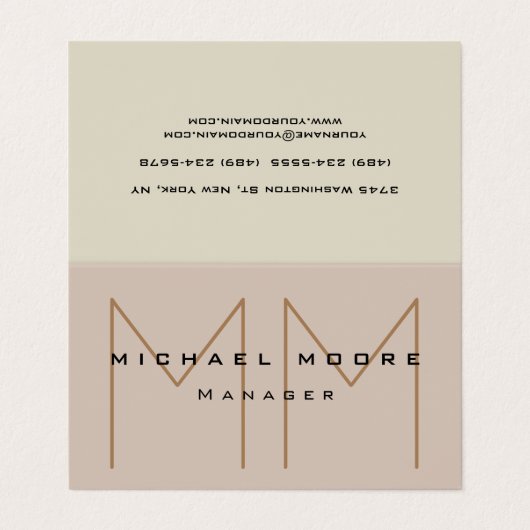 Carte De Visite Unique Pastel Tones Initiales Monogramme mignon (Extérieur déplié)