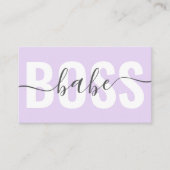 Carte De Visite Unique pastel violet patron babe script cheveux ch (Devant)