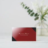 Carte De Visite Unique personnel noir rouge professionnel moderne (Debout devant)