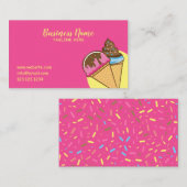 Carte De Visite Unique Pink Sweet Glace Cones Frosting (Devant / Derrière)