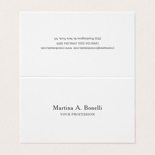 Carte De Visite Unique Professionnel Élégant Plain Simple Spécial (Extérieur déplié)