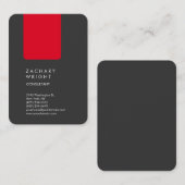 Carte De Visite Unique Professionnel Gris Rouge Moderne Élégant (Devant / Derrière)
