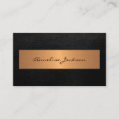 Carte De Visite Unique professionnel moderne or métallique noir (Devant)