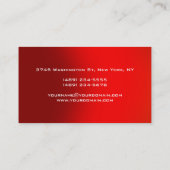 Carte de visite unique Red Grey Monogram Manager (Dos)