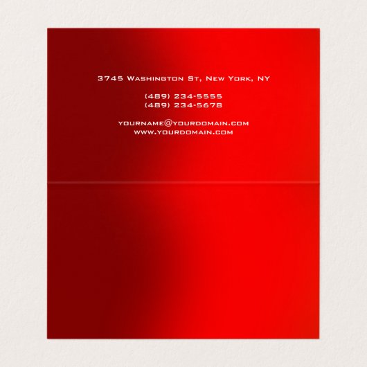 Carte de visite unique Red Grey Monogram Manager (Intérieur déplié)