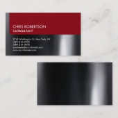 Carte De Visite Unique rouge gris foncé attrayant Créatif (Devant / Derrière)