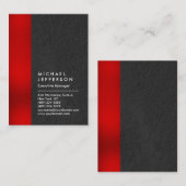 Carte De Visite Unique rouge rayé gris professionnel moderne (Devant / Derrière)