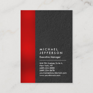 Carte De Visite Unique rouge rayé gris professionnel moderne