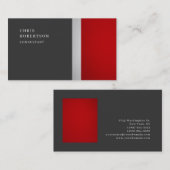 Carte De Visite Unique spécial couleur rouge gris tendance (Devant / Derrière)