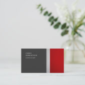 Carte De Visite Unique spécial couleur rouge gris tendance (Debout devant)