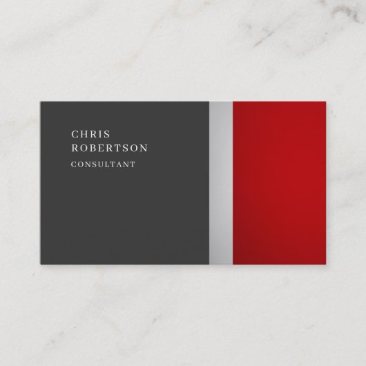 Carte De Visite Unique spécial couleur rouge gris tendance (Devant)