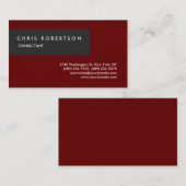 Carte De Visite Unique spécial gris foncé rouge attrayant (Devant / Derrière)