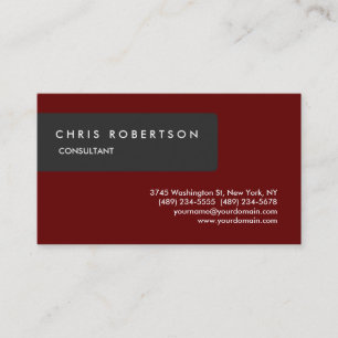 Carte De Visite Unique spécial gris foncé rouge attrayant