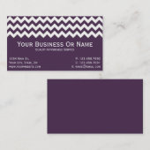 Carte De Visite Unique Style Acai Violet Pourpre Zigzag (Devant / Derrière)