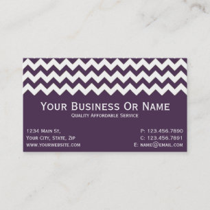 Carte De Visite Unique Style Acai Violet Pourpre Zigzag