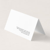 Carte De Visite Unique Stylish Moderne Calligraphie Plain (Dos)
