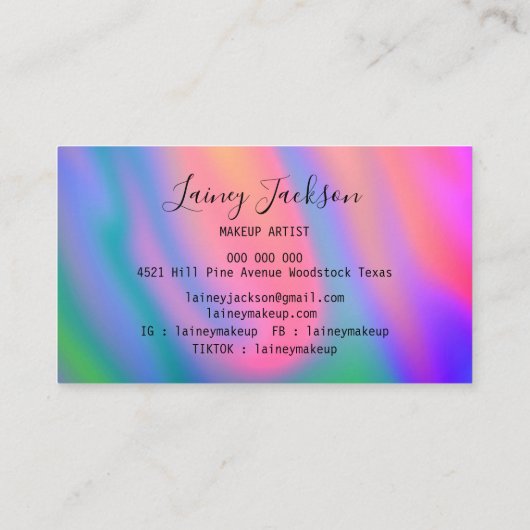 Carte De Visite Unique tendance Rose bleu vert vert vert abstrait  (Dos)