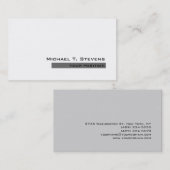 Carte De Visite Unique tendance White Grey Professionnel Moderne (Devant / Derrière)