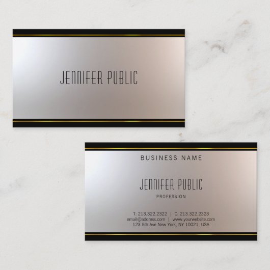 Carte De Visite Unique Unique Moderne Et Attrayant Glam Plain (Devant / Derrière)