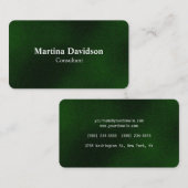 Carte De Visite Unique Vert Moderne Créatif Élégant (Devant / Derrière)