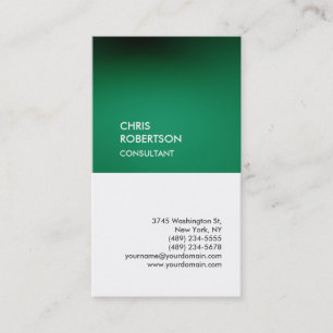Carte de visite unique vertical blanc vert tendanc