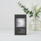 Carte de visite unique vertical gris élégant (Debout devant)