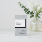 Carte de visite unique vertical gris tendance (Debout devant)