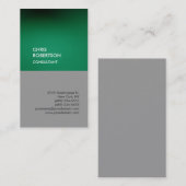 Carte de visite unique vertical gris vert tendance (Devant / Derrière)