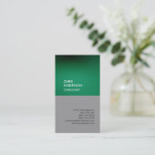 Carte de visite unique vertical gris vert tendance (Debout devant)