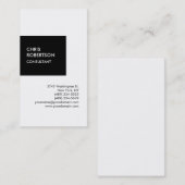 Carte de visite unique vertical noir noir tendance (Devant / Derrière)