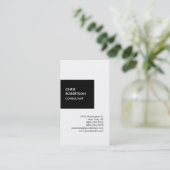 Carte de visite unique vertical noir noir tendance (Debout devant)