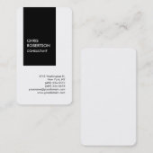 Carte de visite unique vertical noir noir tendance (Devant / Derrière)