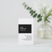 Carte de visite unique vertical noir noir tendance (Debout devant)