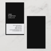 Carte de visite unique vertical noir noir tendance (Devant / Derrière)