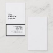 Carte de visite unique vertical noir noir tendance (Devant / Derrière)