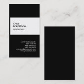 Carte de visite unique vertical noir noir tendance (Devant / Derrière)