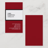 Carte de visite unique vertical noir rouge (Devant / Derrière)
