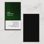 Carte de visite unique vertical noir vert (Devant / Derrière)