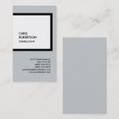 Carte de visite unique verticale noir blanc tendan (Devant / Derrière)