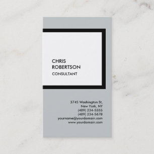 Carte de visite unique verticale noir blanc tendan