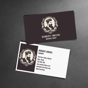 Carte De Visite Unique Vintage Barber Shop Hair Styliste Élégant