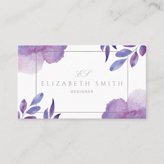 Carte De Visite Unique Watercolor Modern  Business Card (Devant)